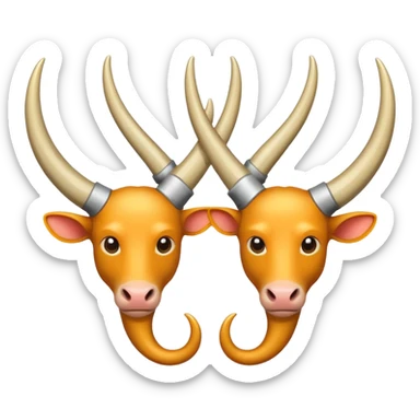 a pair of horns, isolated sticker