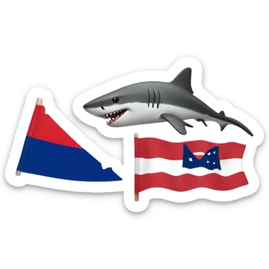 Liberia Flag with a Shark sticker