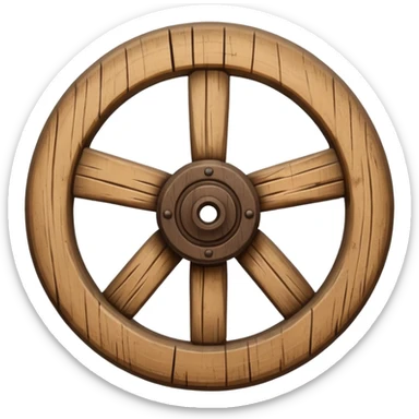 Wheel – Simple wooden cartwheel, ancient design sticker