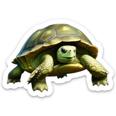 Une tortue 🐢 sur un élève sticker
