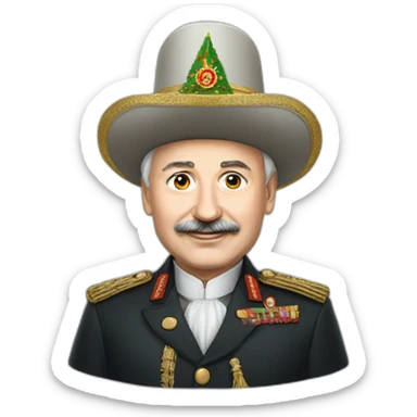Emoji of President Lukashenko in a magic hat sticker