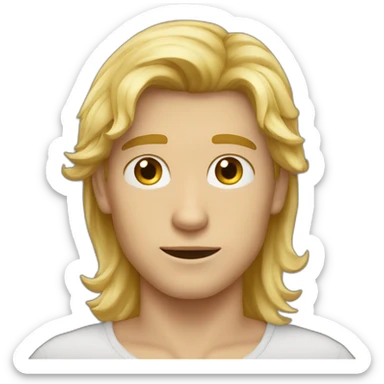 Garçon blond au yeux bruns cheuveux long sticker