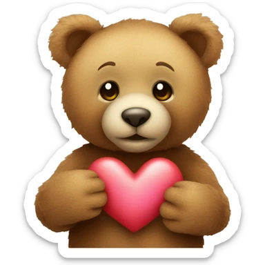 Teddy bear with love heart sticker