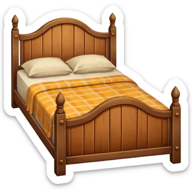 vintage antique old wooden worn out warm-colored aesthetic bed sticker