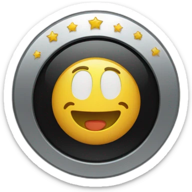 Badge avec une étoile sur un fond noir sticker