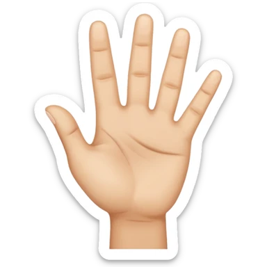 Hand shape between the index and middle finger of the thumb sticker