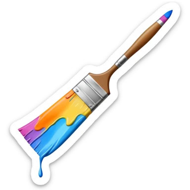 brush making a colorful line sticker