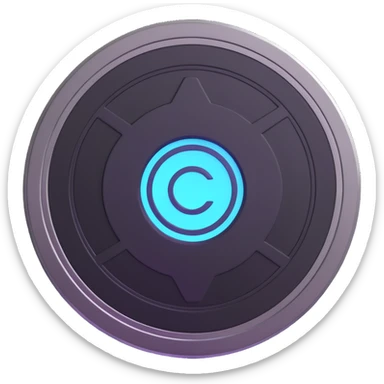 metallic futuristic $PORTAL crypto coin with a portal-like glow sticker
