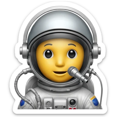 Astronaut helmet with Small microphone boom near the mouth. sticker