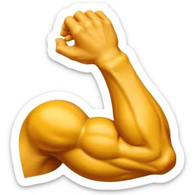 Brazo izquierdo musculoso amarillo sticker