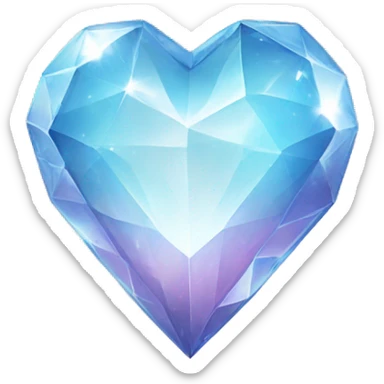 crystal heart sticker