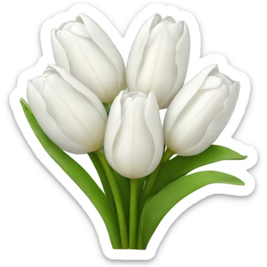 white tulip bouquet  sticker