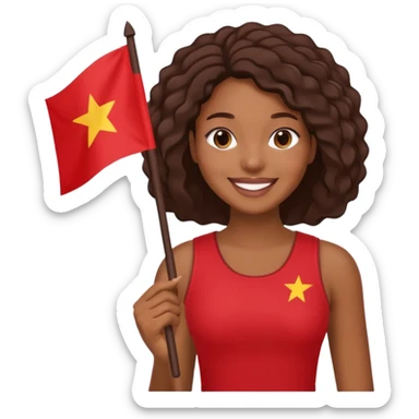 flat Flag holder black woman sticker