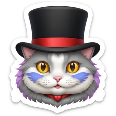 A cat with a top hat sticker