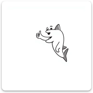 shark giving a thumbs up sticker