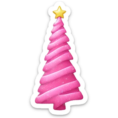 Pink Christmas tree with pink bows decoration  sticker