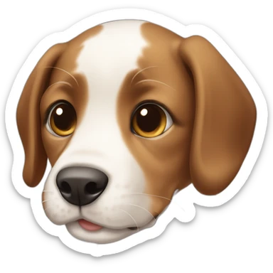 Puppy with a brown and white spot  sticker