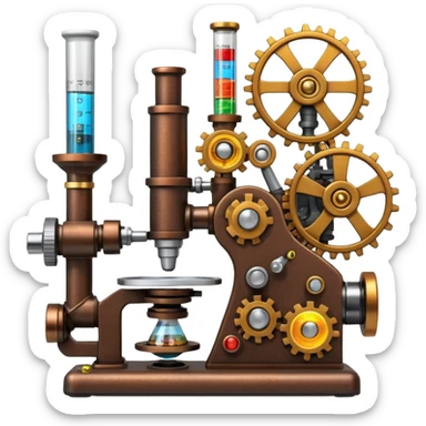 science, chemicals, mechanical gears, steampunk, electronics, resistors, ic, physics, microscope, nuclear model, radioactivity sticker