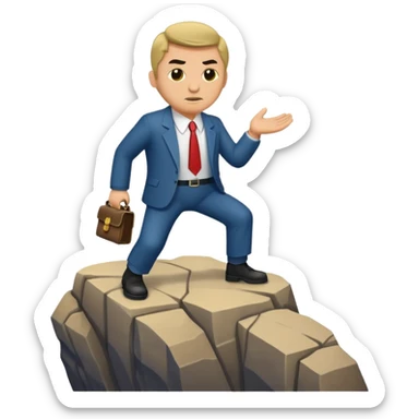 a mafiosi informant bound up and held over a cliff sticker