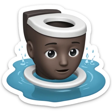 Sibidi toilet with a head inside the water  sticker