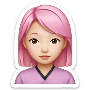 An Asian girl with pink-blonde hair sticker