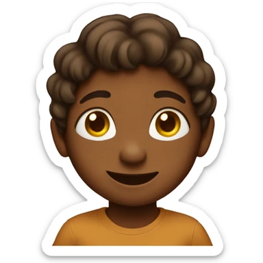 Brown child who is happy  sticker