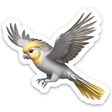 flying cockatiel sticker