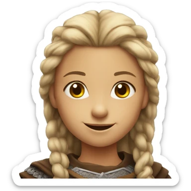 young viking girl smiling sticker