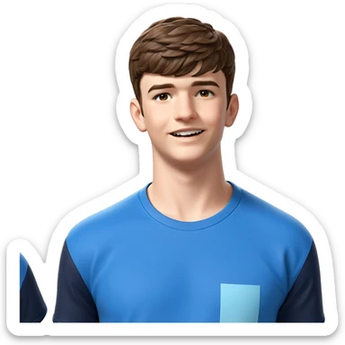 brown haired boy meme sticker