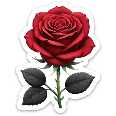 black rose, without green leaves, just flower sticker