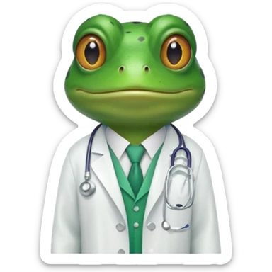 A frog in a doctor’s coat, portrait sticker