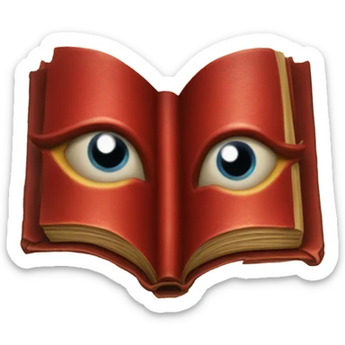 spell book that's red with eye in the middle sticker