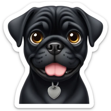 Black pug at pôle emploi sticker