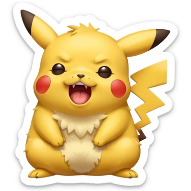 sleepy tired Pikachu yawning sticker