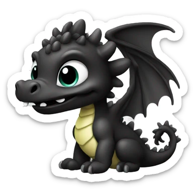 cute dragon in black color sticker