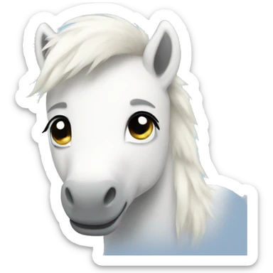 White furry pony sticker