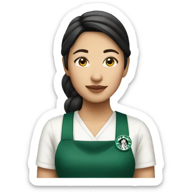 Beautiful asian starbucks barista sticker
