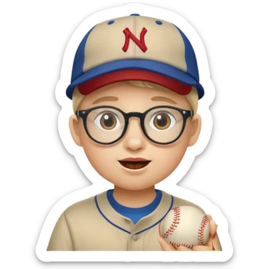 num num eatting with a baseball cap and glasses sticker