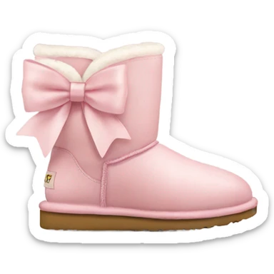 Light pink Ugg boots with a bow  sticker