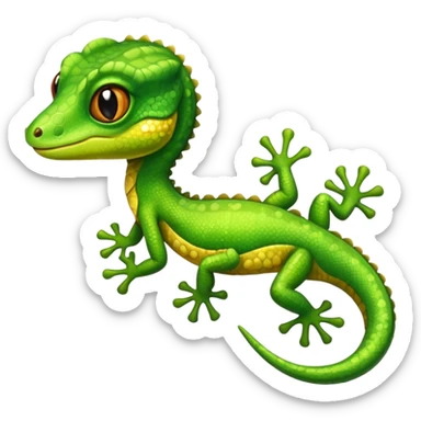 Gecko wearing a bow sticker