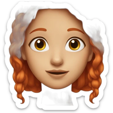 pretty red hair girl face sticker