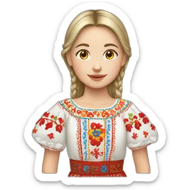 Ukrainian girl in a embroidered dress sticker