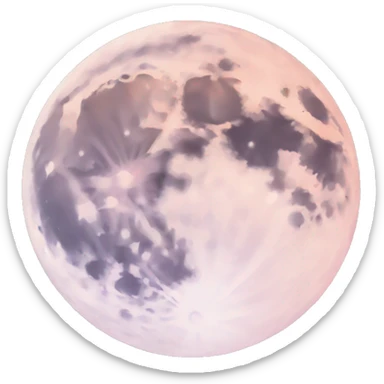 Pastel colored moon sticker