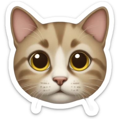 Cute cat looking at u with puppy face sticker