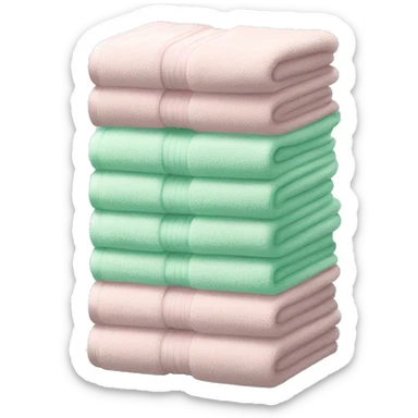 Light pink and mint stacked towels sticker