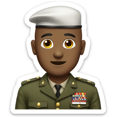 bald man in a militar uniform sticker