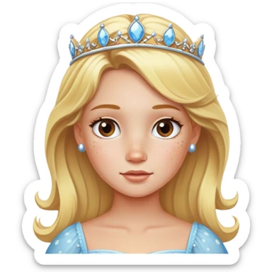 Blonde princess with freckles sticker