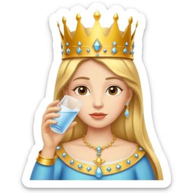 Drinking water queen sticker