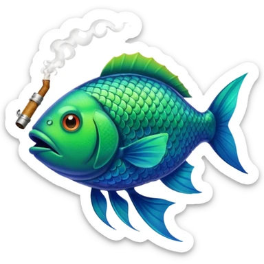 Fish smoking a huge blunt sticker