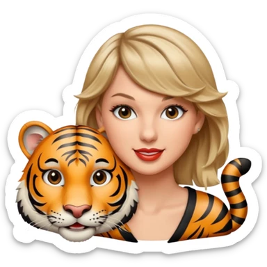 Taylor Swift with a tiger sticker